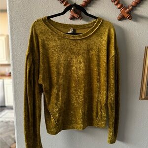 We The Free Mustard/Green Velvet Sweatshirt